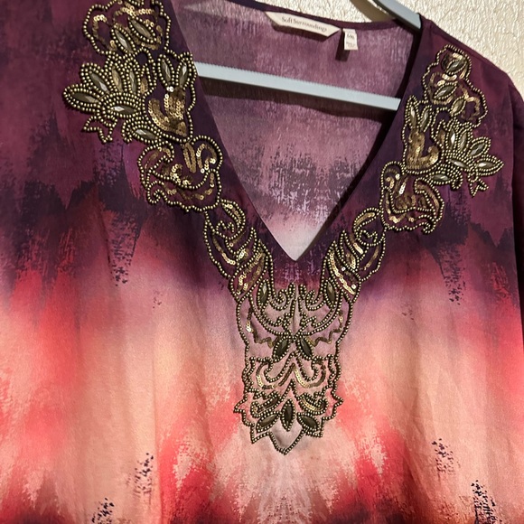 Soft Surroundings Beaded Bohemian Kimono/Caftan Size Large/XL‎ - Picture 5 of 9